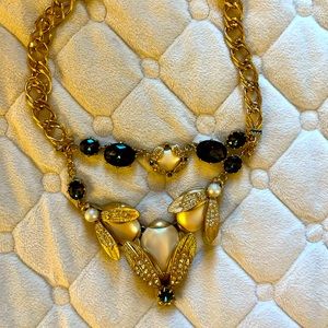 Ann Taylor gold dragonfly statement necklace. Gorgeous!